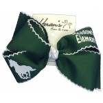Meadowlake (Forest Green) / White Pico Stitch Bow - 6 Inch